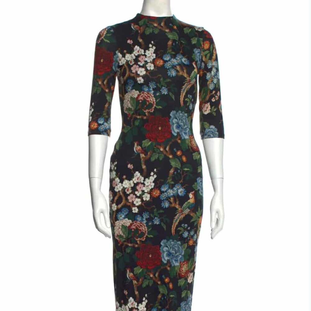 Alice + Olivia Floral Print Midi Length Dress Size: XS